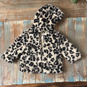 Old Navy Animal Print Faux Fur Jacket